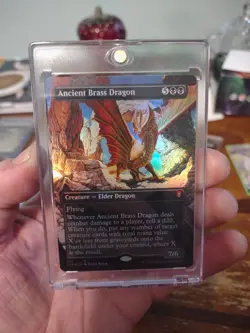 MTG Battle for Baldurs Gate Ancient Brass Dragon Borderless Foil Card - Image 1