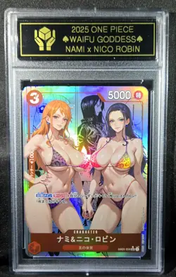 NAMI x BOA HANCOCK One Piece Anime Waifu Goddess CUSTOM CARD Gold/Black label - Image 1