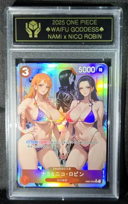NAMI x BOA HANCOCK One Piece Anime Waifu Goddess CUSTOM CARD Gold/Black label - Image 2