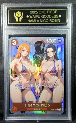 NAMI x BOA HANCOCK One Piece Anime Waifu Goddess CUSTOM CARD Gold/Black label - Image 3