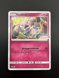 Pokemon TCG INDOMARET Stamped Snubbull Promo Card Indonesia Exclusive 012/SM-P - Image 1