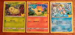 Gen 2 Johto Starter HOLO BLEED SET McDonalds 25th Anniversary Card - MINT - Image 1
