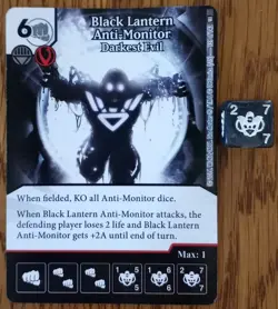 Dice Masters - Black Lantern Anti-Monitor - Darkest Evil - super rare card+die - Image 1