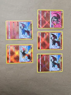 Pokemon x5 Card Radiant Charizard Lot Crown Zenith 020/159 GO 011/078 Rare Lp Nm - Image 1
