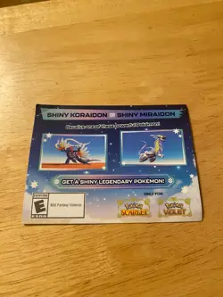 Shiny Koraidon Or Shiny Miraido GameStop Code Card - Image 1