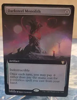 Mtg FOIL DARKSTEEL MONOLITH Extended Art NM Commander Masters CMM 0778 - Image 1