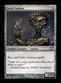MTG Steel Golem LP Light Play Tenth Edition [2799] - Image 1