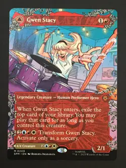 MTG Spider-Man M Gwen Stacy Ghost-Spider 0209 Borderless Web Slinger NM - Image 1