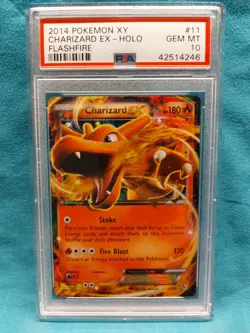 PSA 10 GEM MINT 2014 POKEMON 11/106 CHARIZARD FLASHFIRE XY EX HOLO RARE - Image 1