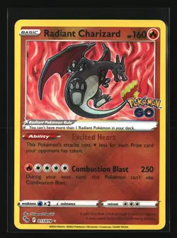 Pokemon RADIANT CHARIZARD 011/078 Stamped Holo Rare 2022 Pokemon GO NM/Near Mint - Image 1