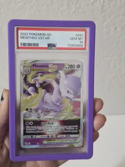 2022 Pokemon Go Mewtwo Vstar #031 PSA 10 - Image 1