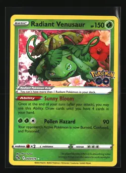 Pokemon RADIANT VENUSAUR 004/078 Stamped Holo Rare 2022 Pokemon GO NM/Near Mint - Image 1