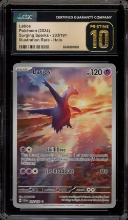 Pokemon Latios Surging Sparks Illustration Rare #203 CGC 10 Pristine - Image 1