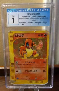 Pokemon Japanese Charmander Holo McDonald's e Minimum Pack 004/018 CGC 1 POP 1 - Image 2