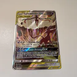 Espeon & Deoxys GX SM240 Tag Team Alternate Art Black Star Promo NM Pokemon TCG - Image 1