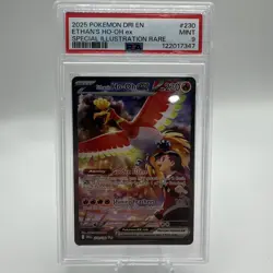 2025 Pokemon DRI EN ETHAN’S HO-OH ex Special Illustration Rare #230 PSA 9 MINT - Image 1