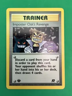 1st Edition Trainer - Imposter Oak's Revenge 76/82 - Team Rocket - Pokemon - NM - Image 1