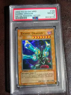 Yu-Gi-Oh! Barrel Dragon MRD-126 1st Edition PSA 8 Graded Metal Raiders TCG - Image 1