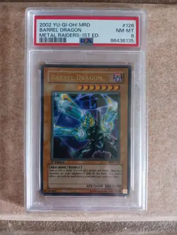 Yu-Gi-Oh! Barrel Dragon MRD-126 1st Edition PSA 8 Graded Metal Raiders TCG - Image 4
