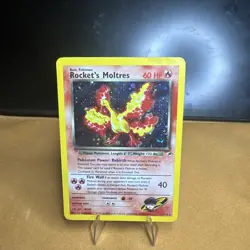 Pokemon TCG Rockets Moltres Holo Rare Card 12/132 Gym Heroes Set - Image 1