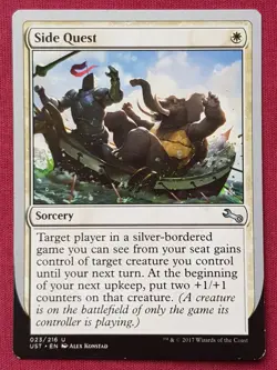 Magic The Gathering UNSTABLE SIDE QUEST white card MTG - Image 1