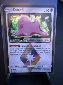Pokemon Ditto Prism Star Holo Card 154/214 Sm-Lost Thunder - Image 1