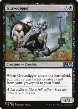 Magic the Gathering MTG Gravedigger Core Set 2019 M19 098/280 Uncommon NM/M - Image 1
