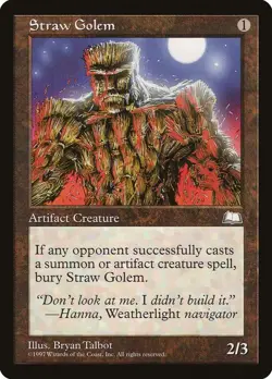 Magic the Gathering MTG Straw Golem Weatherlight WTH Uncommon NM/M Artifact - Image 1