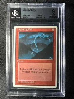 LIGHTNING BOLT 4th Edition MTG Magic The Gathering BGS 9 (surface 10!) Beautiful - Image 2