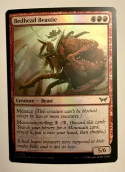 1x Bedhead Beastie - Foil, English Duskmourn: House of Horror MTG Magic - Image 1