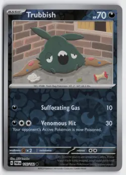 Pokemon Trubbish 116/182 Reverse Holo Common SV04: Paradox Rift NM - Image 1