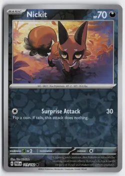 Pokemon Nickit 119/182 Reverse Holo Common SV04: Paradox Rift NM - Image 1