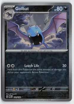Pokemon Golbat 111/182 Reverse Holo Common SV04: Paradox Rift NM - Image 1