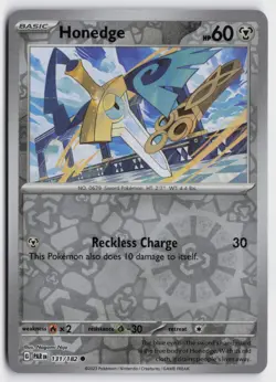 Pokemon Honedge 131/182 Reverse Holo Common SV04: Paradox Rift NM - Image 1