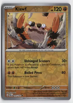 Pokemon Klawf 105/182 Reverse Holo Uncommon SV04: Paradox Rift NM - Image 1