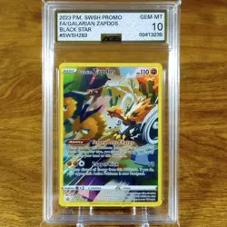 Pokemon SWSH Black Star Promo Galarian Zapdos SWSH283 AGS GEM-MT 10 FA Holo 2023 - Image 1