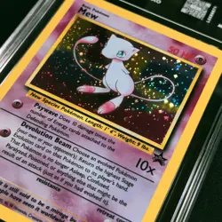 Super Clean Mew 9 Holo w/ fart swirl 2000 WOTC Black Star Promo TAG 9 Pokemon - Image 1