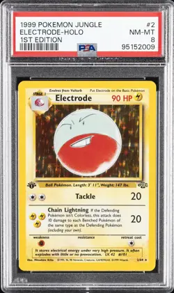 1999 POKEMON JUNGLE 1ST ED #2 ELECTRODE-HOLO PSA 8 - Image 1