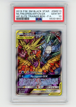 Pokemon Moltres Zapdos Articuno GX Hidden Fates Black Star Promo SM210 PSA 10 - Image 1