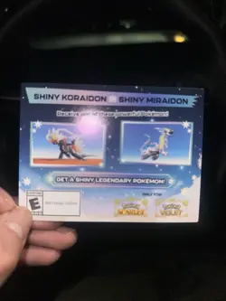 Pokemon Scarlet and Violet Shiny Koraidon OR Miraidon Gamestop Promo Card Code - Image 1