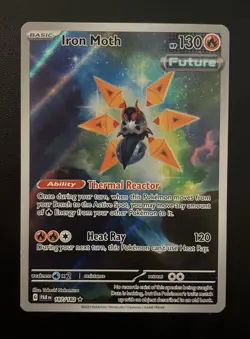 Pokemon TCG Iron Moth Paradox Rift Holo Card 187/182 Illustration Rare - Image 1