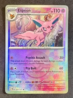 Espeon 033/131 Prismatic Evolutions Pokemon Card Poke Ball Reverse Holo - Nm - Image 1
