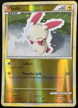 Plusle Unleashed 36/95 Reverse Holo Pokemon Card - LP - Image 1