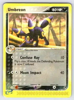 Umbreon 24/100 2004 EX Sandstorm Pokemon Card TCG Nintendo e-Series Rare - Mp - Image 1