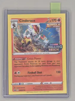 Pokemon TCG Cinderace SWSH112 Sword and Shield Black Star Promos Holo Rare Mint - Image 1