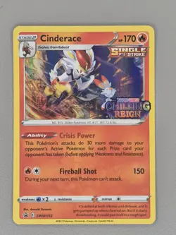 Pokemon TCG Cinderace SWSH112 Sword and Shield Black Star Promos Holo Rare Mint - Image 2