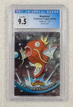 2000 Pokemon Topps Series 3 Magikarp Silver Foil #129 CGC Gem Mint 9.5/10 - Image 1
