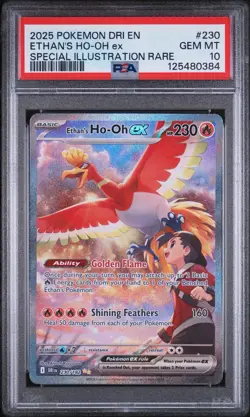 2025 POKEMON DESTINED RIVALS SPECIAL ILLUSTRATION RARE ETHAN'S HO-OH EX PSA 10 - Image 1