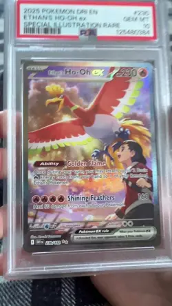 2025 POKEMON DESTINED RIVALS SPECIAL ILLUSTRATION RARE ETHAN'S HO-OH EX PSA 10 - Image 2