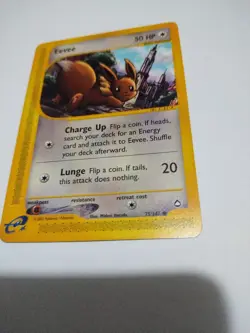 Mint/Nm Pokemon Eevee Aquapolis 75/147 e-Reader Non-Holo - Image 1